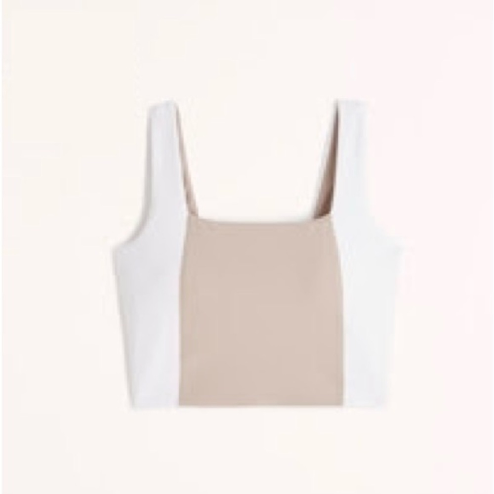Abercrombie sand colorblock YPB sculptLUX Curve Love Squareneck Slim Tank - XL